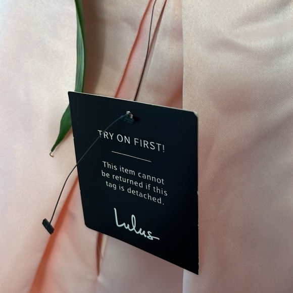 NEW Lulus Satin Light Pink Trendy Skater Dress with Rhinestones - Picture 13 of 15